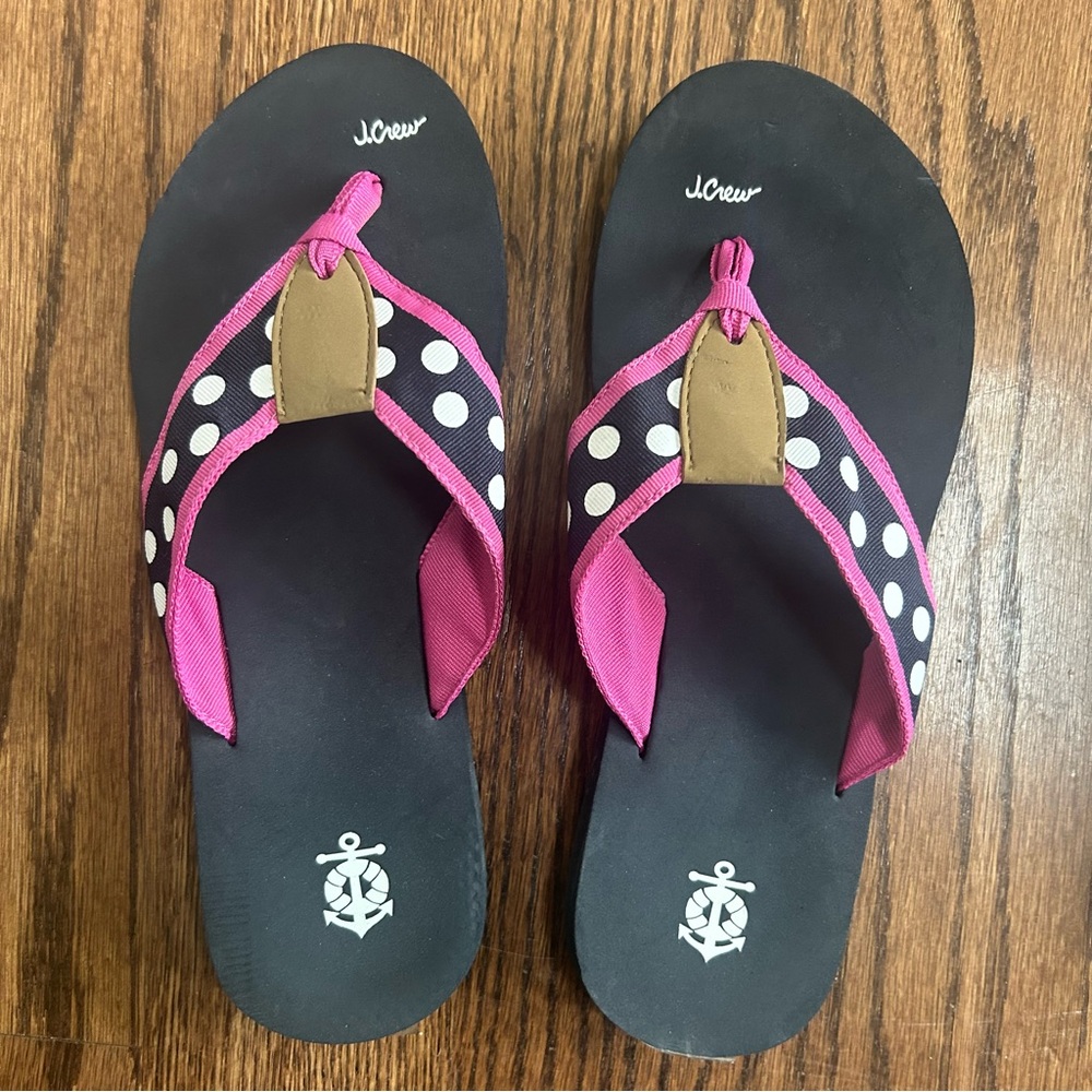 JCrew Polka Dot Flip Flops